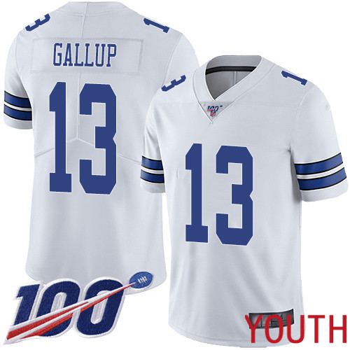 Youth Dallas Cowboys Limited White Michael Gallup Road #13 100th Season Vapor Untouchable NFL Jersey->dallas cowboys->NFL Jersey
